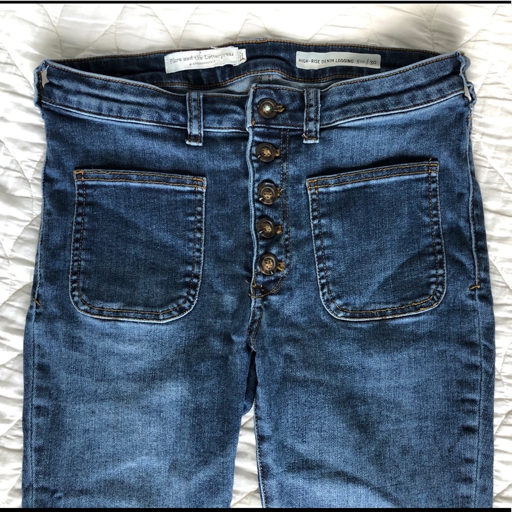 pilcro & the letterpress high-rise 5 button jean